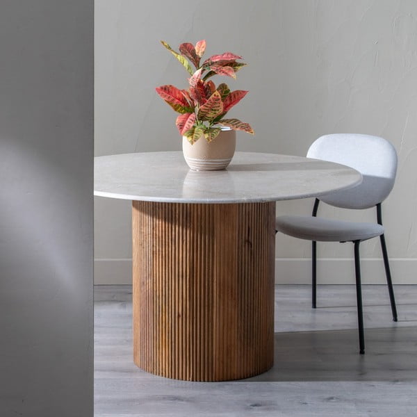Apaļš ēdamgalds ar marmora virsmu ø 120 cm – Ixia-image-1