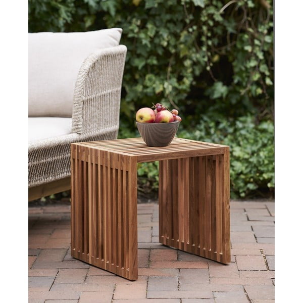 Tīkkoka masīvkoka sānu galdiņš 40x40 cm Pego – House Nordic-image-1