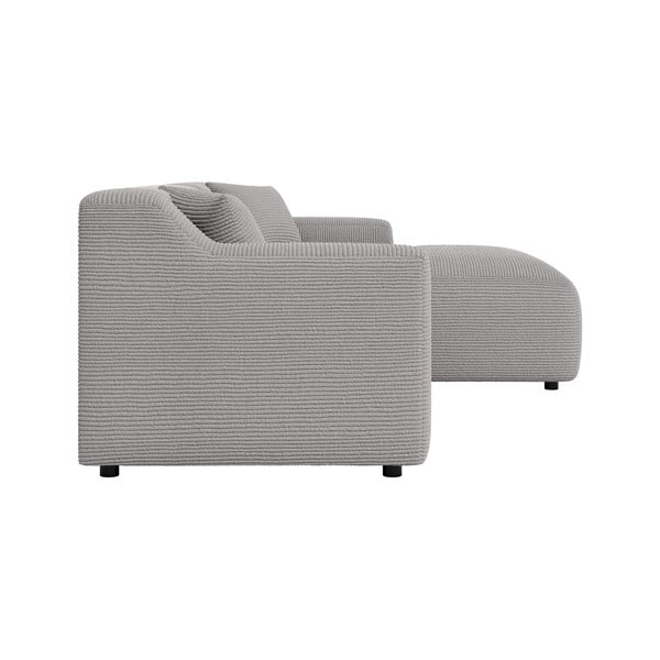 Gaiši pelēks velveta stūra dīvāns (ar labo stūri/ar zvilni) Martin – Ropez-image-3
