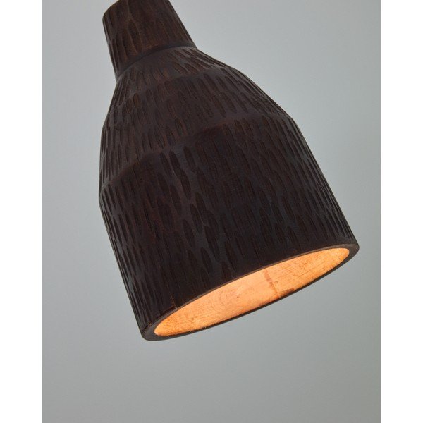 Melna piekaramā lampa ar koka abažūru ø 15 cm Amire – Kave Home-image-4