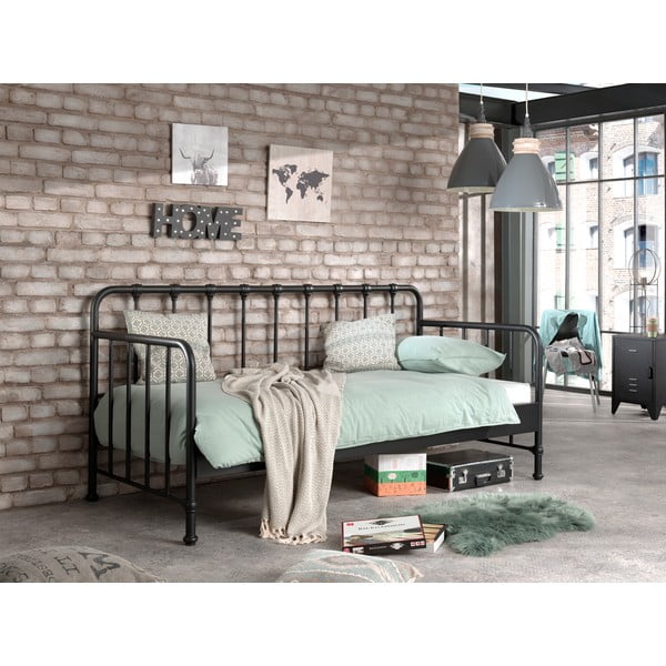 Pelēka metāla bērnu gulta 90x200 cm BRONXX – Vipack-image-1