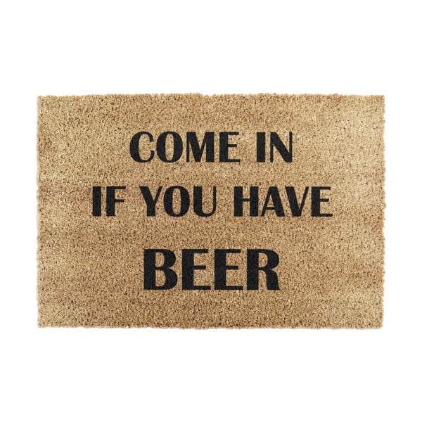 Kokosšķiedras kājslauķis 40x60 cm Come again and bring beer – Artsy Doormats