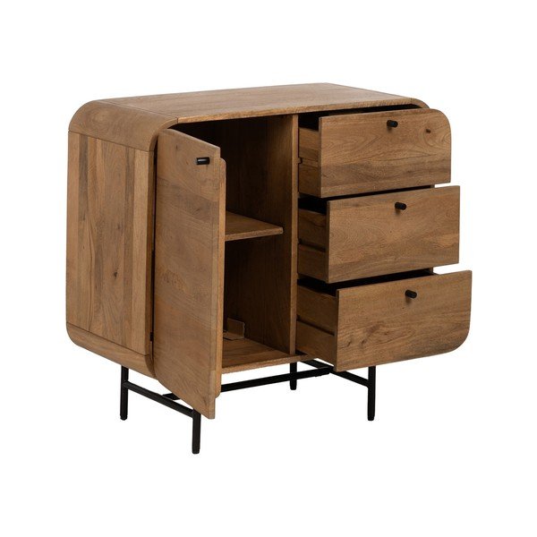Brūna mango masīvkoka kumode 80x80x40 cm Kaya – Ixia-image-2