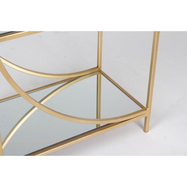 Zelta krāsas tērauda grāmatplaukts 81x87x31 cm Elenor – Bizzotto-image-2