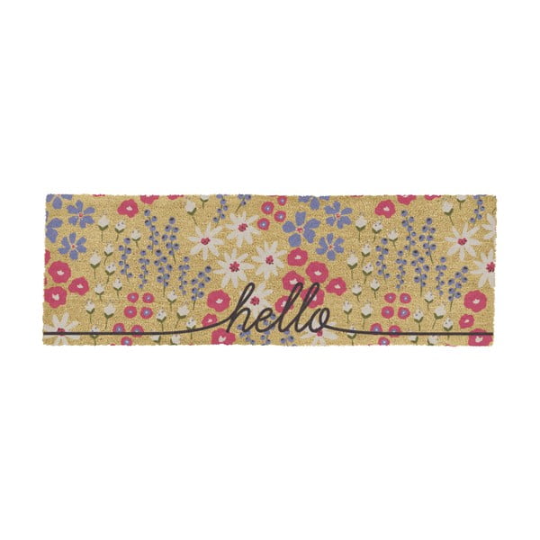 Kokosšķiedras kājslauķis 40x120 cm Hello Scribbly Floral – Artsy Doormats