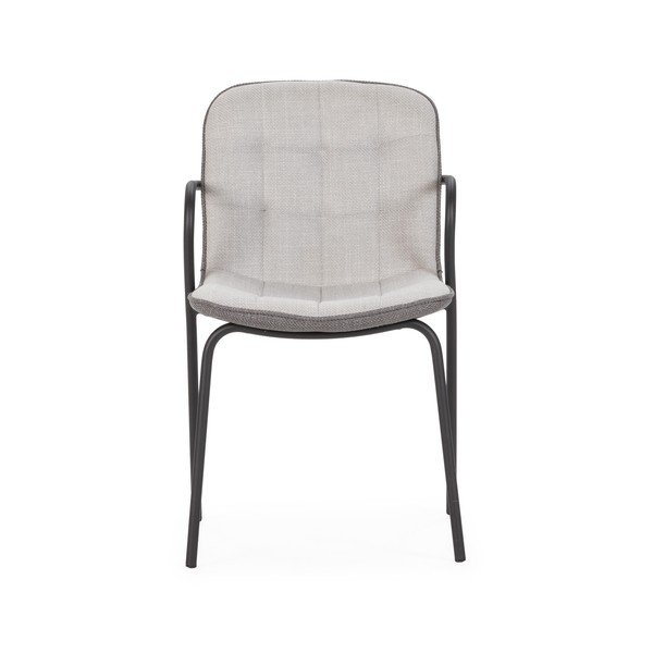 Gaiši pelēks polsterēts pusdienu krēsls ar roku balstiem Angie – Marckeric-image-2