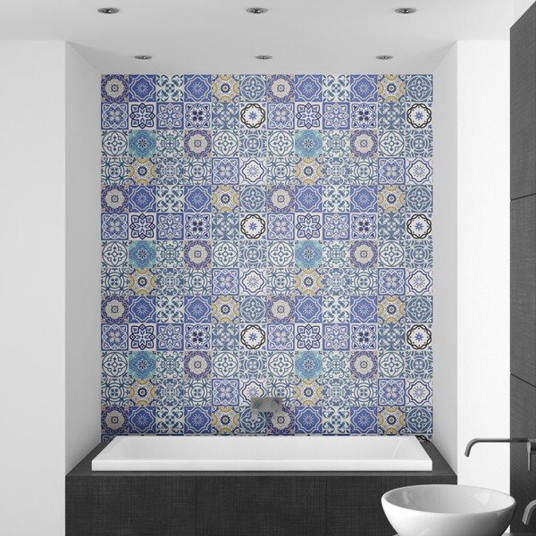 24 sienas uzlīmju komplekts Ambiance Wall Stickers Tiles Flamenco, 10 x 10 cm-image-1