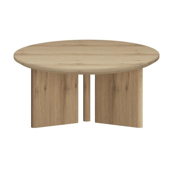 Dabīga toņa apaļš žurnālgaldiņš ar ozolkoka imitācijas galda virsmu ø 80 cm Chatham – Støraa-image-4