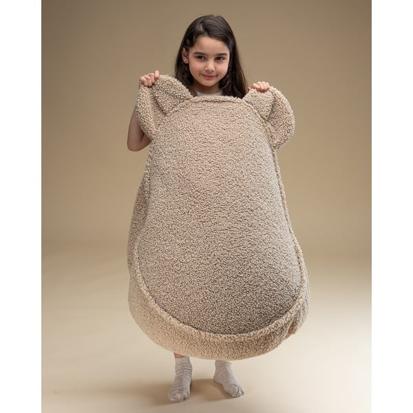 Gaiši brūns bērnu sēžammaiss no buklē auduma Bear – Wigiwama-image-4