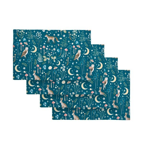Tekstila galda paliktņi (4 gab.) 30x46 cm Enchanted Twilight Animals – Catherine Lansfield