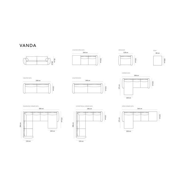 Pelēks kāju soliņš no šenila auduma Vanda – Mazzini Sofas-image-4