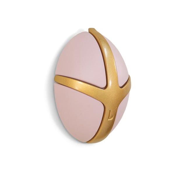 Gaiši rozā/zelta krāsas plastmasas sienas āķis Tick – Spinder Design