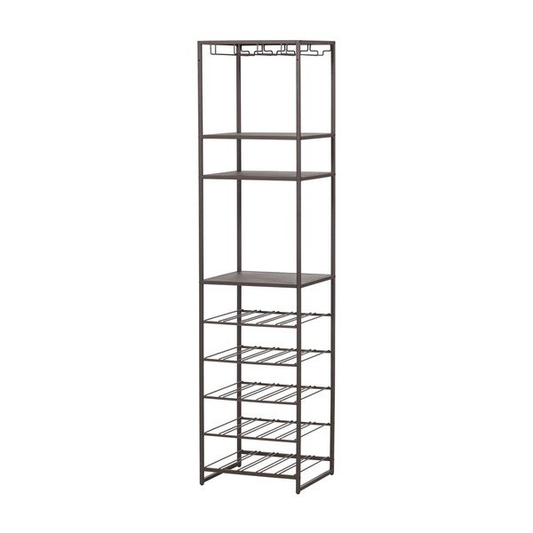 Tumši brūns vīna skapis pudeļu skaits 25, 45x185x40 cm Reese – WOOOD