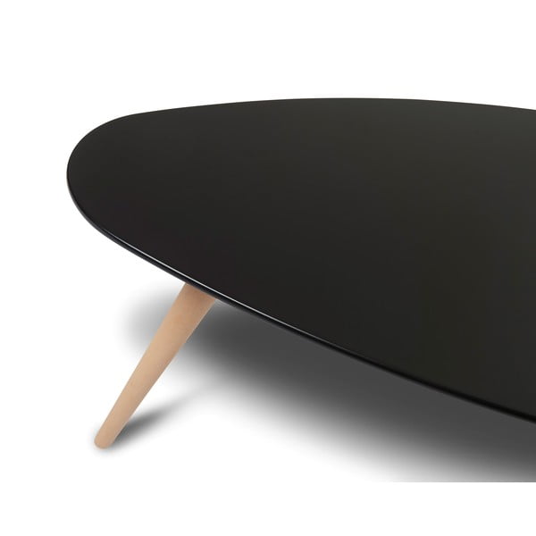 Melns žurnālgaldiņš ar dižskābarža koka kājām Furnhouse Fly, 116 x 66 cm-image-1