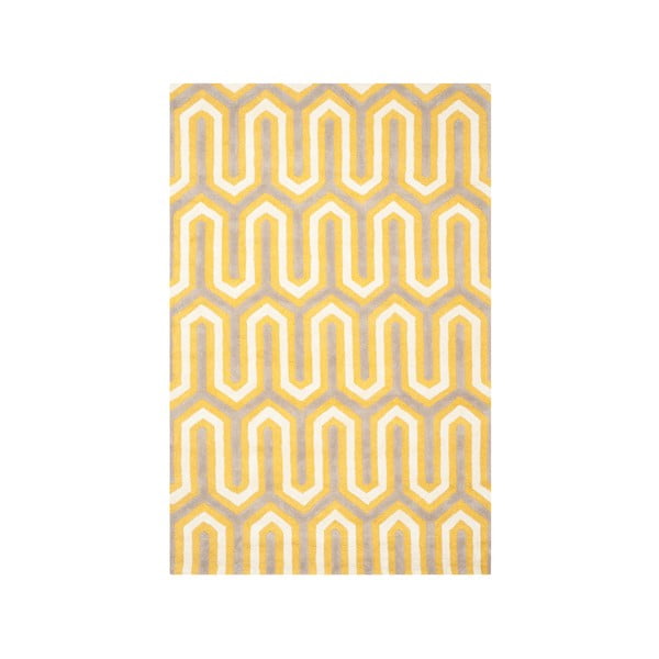 Dzeltens vilnas paklājs Leta, 121 x 182 cm