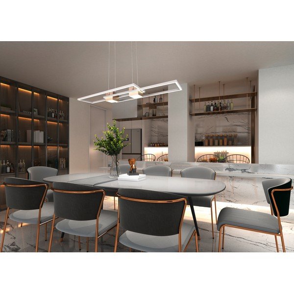 Balta/bronzas krāsas LED piekaramā lampa ar tālvadību/ar regulējamu spilgtumu Albany – Trio-image-1