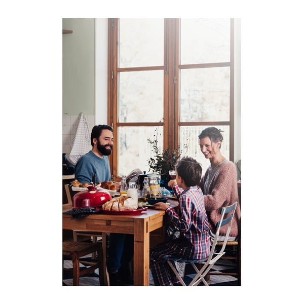 Sarkana keramikas apaļa maizes cepšanas forma Emile Henry-image-4