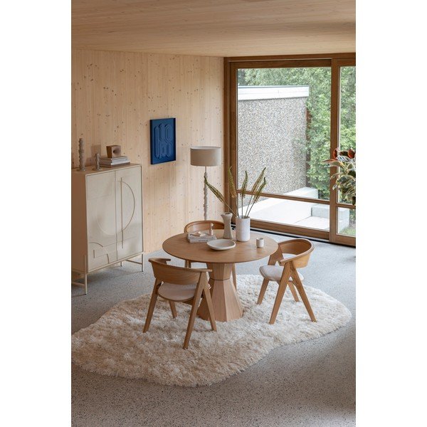 Krēmkrāsas skapītis ar ozolkoka imitāciju 100x140x45 cm Faces – Zuiver-image-4