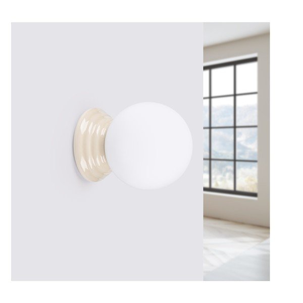 Bēša keramikas sienas lampa ø 12 cm Farsa – Sollux-image-4