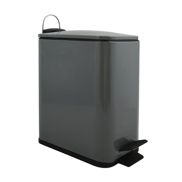 Tumši pelēka tērauda atkritumu tvertne ar pedāli 5 l   Erik – Spirella