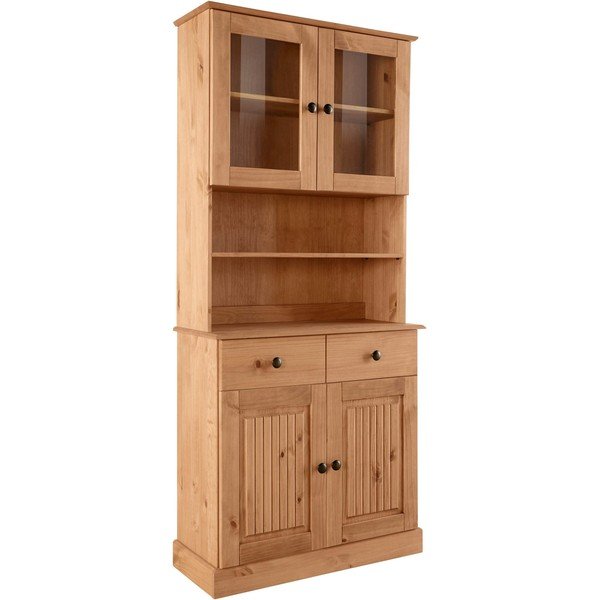 Dabīga toņa priedes masīvkoka vitrīna 181x34 cm Mille – Støraa-image-2