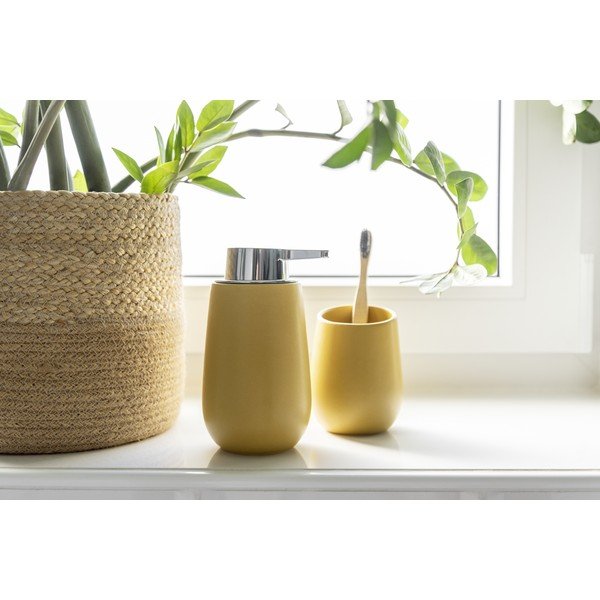 Dzeltena keramikas krūze zobu birstei Badi – Wenko-image-1