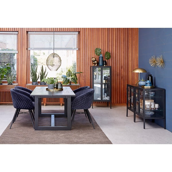 Melna vitrīna Canett Nino, augstums 131 cm-image-1