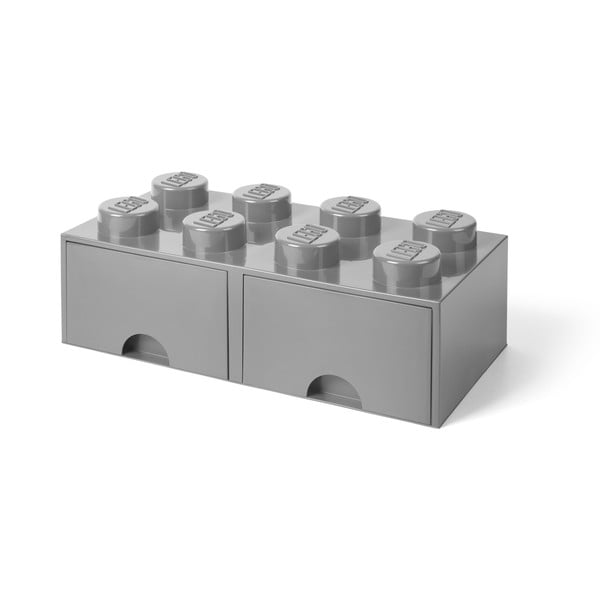 Pelēka glabāšanas kaste ar divām atvilktnēm LEGO®-image-1