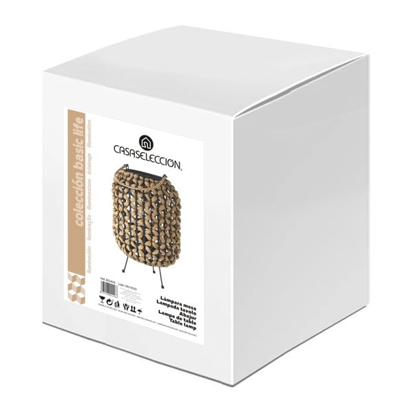 Melna/dabīga toņa galda lampa (augstums 30 cm) – Casa Selección-image-4