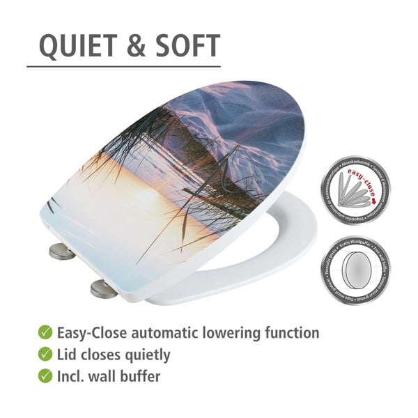 Automātiski aizverams tualetes poda sēdeklis 36,5 x 45 cm Baltic – Wenko-image-4