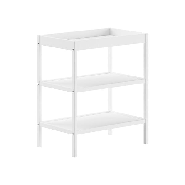 Balts dižskābarža masīvkoka pārtinamais galds Dino – Vipack