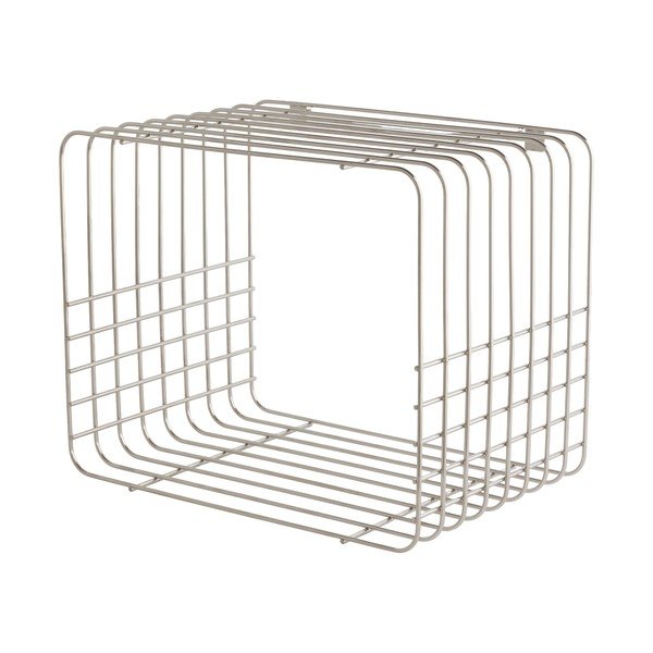 Spīdīgas sudraba krāsas daudzlīmeņu metāla sienas plaukts 38 cm Wire – Mette Ditmer Denmark