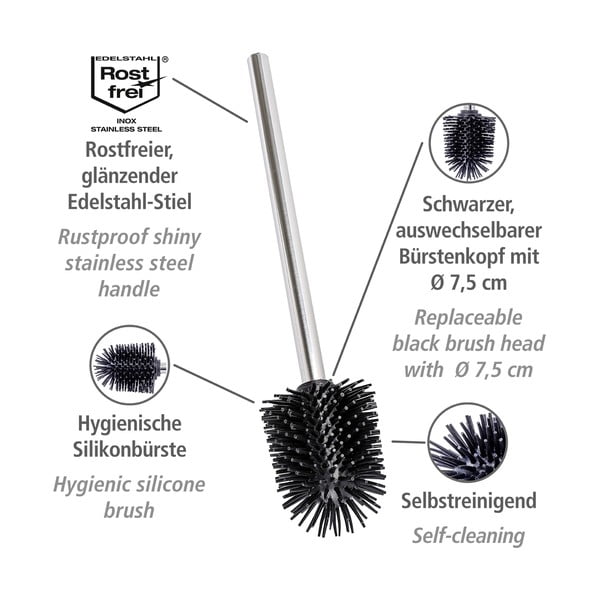 Rezerves tualetes birste ar nerūsējošā tērauda rokturi Wenko-image-3