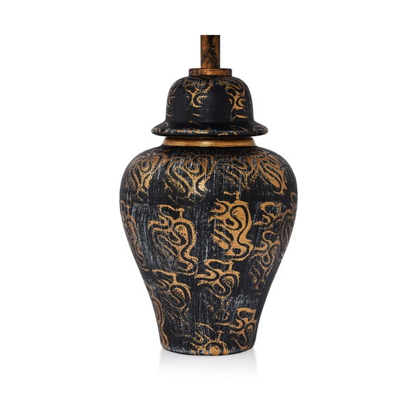 Melna galda lampa ar auduma abažūru (augstums 54 cm) Derin – Opviq lights-image-3