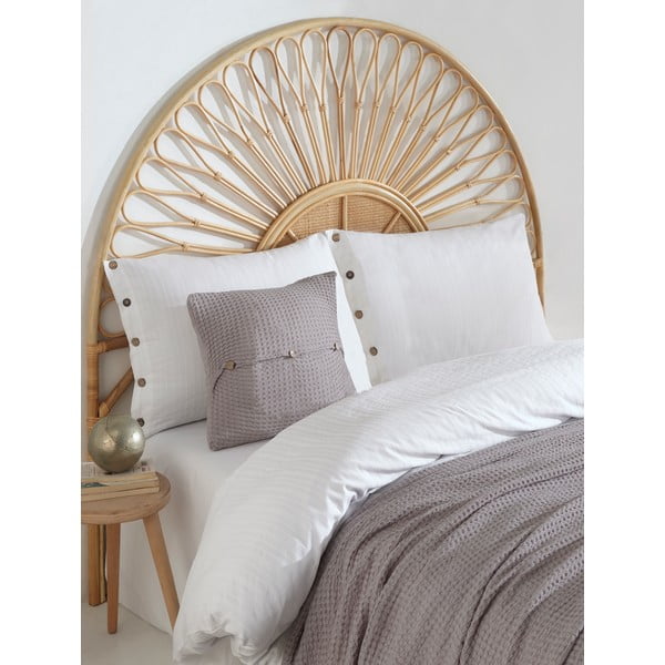 Balta vienguļamā gultas veļa no ranforce kokvilnas 140x200 cm Como Striped – Mila Home Luxury-image-2