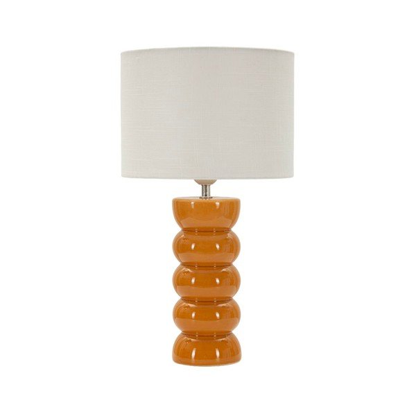 Sinepju dzeltena/balta keramikas galda lampa ar auduma abažūru (augstums 46 cm) Torr – Mauro Ferretti