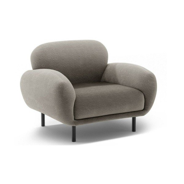 Pelēks atpūtas krēsls no buklē auduma Poppy – Micadoni 