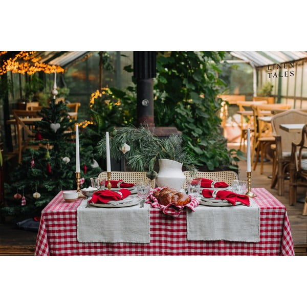 Lina galdauts 140x250 cm Red Gingham – Linen Tales-image-3