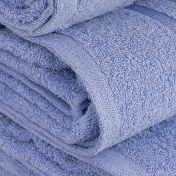 Zils frotē kokvilnas dvielis 50x100 cm Simple – Casa Selección-image-3