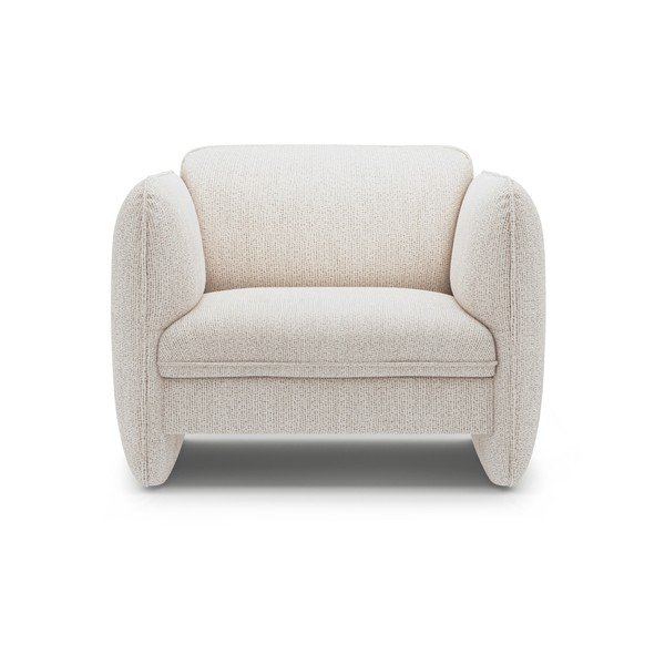 Krēmkrāsas atpūtas krēsls no šenila auduma Georgia – Micadoni -image-2