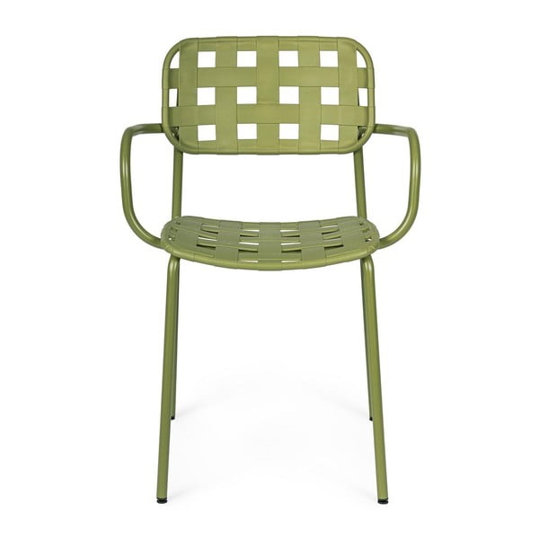 Zaļi metāla dārza krēsli (4 gab.) Clover – Bizzotto-image-1