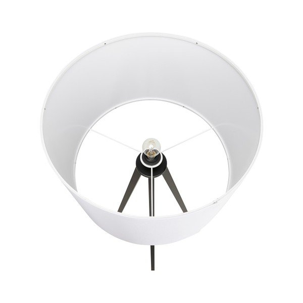 Kokoon Trivet stāvlampa ar melnu struktūru un baltu abažūru-image-1