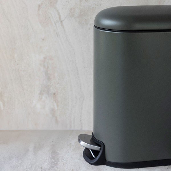 Tumši zaļa metāla atkritumu tvertne ar pedāli 5 l Mini Walther – Mette Ditmer Denmark-image-1