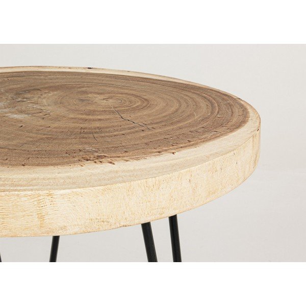 Mungura masīvkoka apaļš sānu galdiņš ø 56 cm Tuala – Bizzotto-image-2