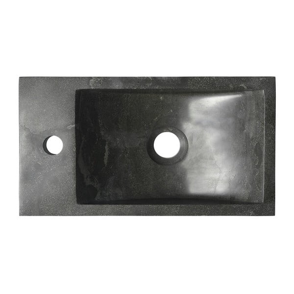 Melna akmens tualetes izlietne 40x22 cm Blok – Sapho-image-1