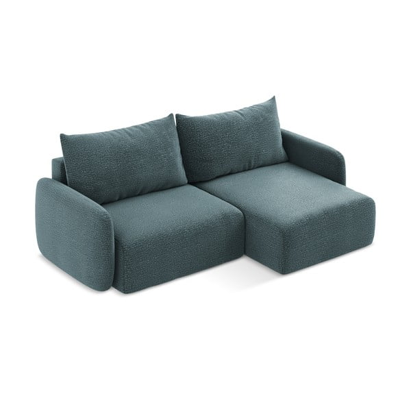 Tirkīzzils salokāms/ar uzglabāšanas vietu stūra dīvāns (ar labo stūri) Kalena – Makamii-image-3