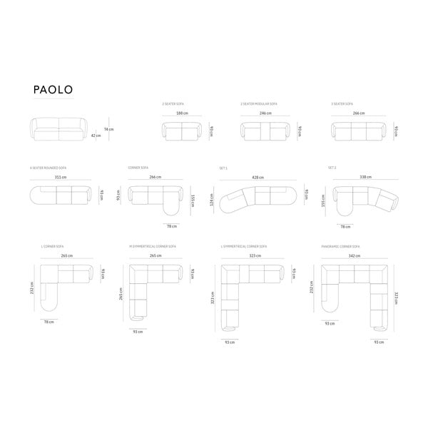 Pelēks stūra dīvāns no šenila auduma (ar kreiso stūri/L veida) Paolo – Milo Casa-image-4