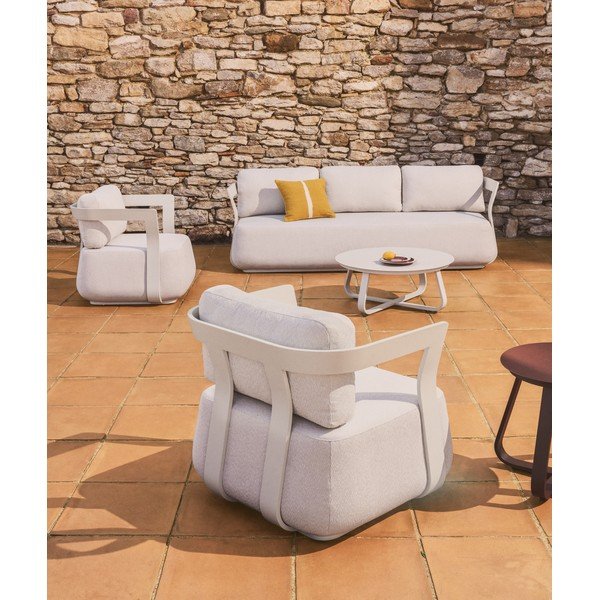 Bēšs polsterēts dārza dīvāns Tamaris – Kave Home-image-2