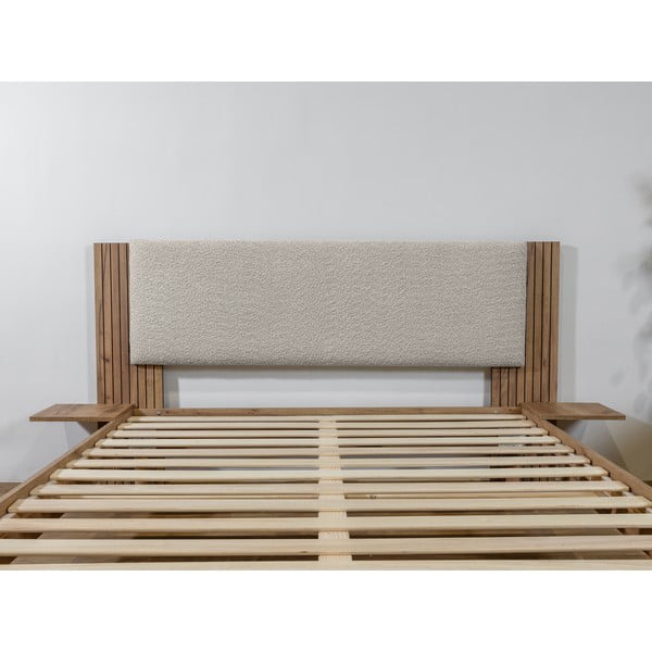 Gaiši pelēka divvietīga gulta ar redelēm 140x190 cm Lior – Bobochic Paris-image-3