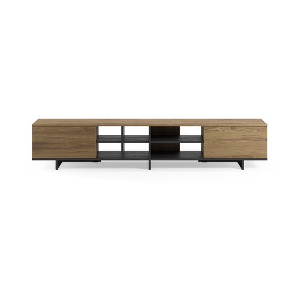 Melns/dabīga toņa TV galdiņš ar ozolkoka imitāciju 230x44x36 cm Cequoia – Marckeric